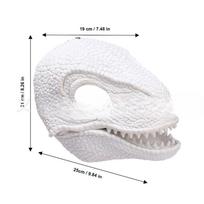 Dinozauras burnos kaukė kaukė Helovinui ir Kalėdoms. Miela gyvūno dinozauro kaukė - Tyrannosaurus rex. [white] dinosaur headgear