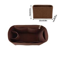 Felt Insert Bag Large Capacity Multi-Pocket Handbag Organizer with Zipper Storage Bag for LV Speedy25/30/35/Gentlewoman black
