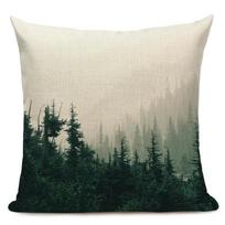 Miško ir medžių rašto pagalvės užvalkalas 45x45cm Sofos mesti pagalvės užvalkalas Biurui, Namų dekoravimui 450mm*450mm beige
