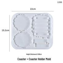 Poppy DIY Crystal Epoxy Coaster & Storage Rack Silicone Mold white