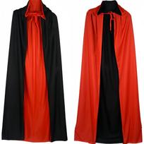 Helovino vampyro kepurė Vaikų ir suaugusiųjų megztas audinys Raudona ir Juoda Dvipusis Cape Helovino Cosplay kostiumas 140cm red