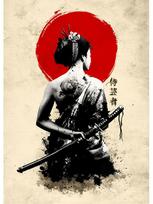 Retro japonų samurajų plakatai drobės tapyba Japonijos kultūros siena meno paveikslas gyvenamajam kambariui namų dekoravimas be rėmelių 60x80cm No Frame