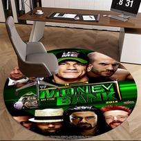 WWE kėdės kilimėlis Apvalus kilimas-Biuro kilimas, Skalbiamas mašinoje, Neslystantis, Tinka svetainėms, Miegamiesiems 150cm black