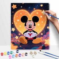 Disney Mickey Mouse oil painting hand painting coloring painting handmade diy home decoration gift 20x30cm orange