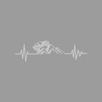Heartbeat Cross-Country Mountain Bike Creativeandfunny Stickers For Cartoon Fansandloverhigh Quality For Car Trucks Motorcycles S white