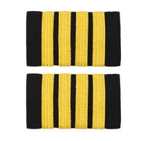 Pilotų uniformos epaletai Tradiciniai profesionalūs pilotai aviatoriai epaletės pečių lentos ženklelis Four Bars yellow