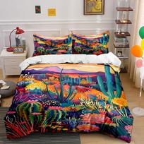 Vibrant cactus and flowers. Bedding sets Duvet cover sets Duvet covers Pillowcases(1* Duvet Cover 2* Pillowcases without duvet insert) 200x220cm