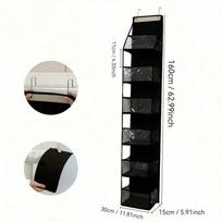 Multipurpose Transparent Hanging Storage Bag with Convenient Pockets Ideal for Bedroom, Bathroom, Kitchen, Dorm, and School Storage black