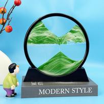 3D smėlio laikrodis: Kinetinio smėlio tapybos ornamentas kūrybiškam namų dekorui ir unikaliai dovanai 18 cm round