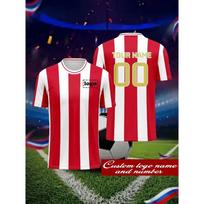Individualus vardas Rožinis baltas dryžuotas futbolo marškinėlis vyrams moterims Personalizuotas komandos pavadinimas numeris logotipas futbolo marškinėlis sportinė uniforma 4XL