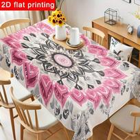 1pc Colorful Floral Birthday Party Tablecloth - Vibrant Rectangular Polyester Table Cover, Reusable & Easy to Clean for Birthday Celebrations, Indoor 54*72inch(137cm*183cm）