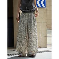Johnature Bohemian Ethnic Style Cashew Flower Wide-leg Casual Women Pants Summer Long Casual Trousers M beige