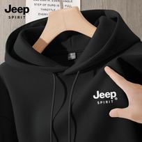 JEEP SPIRIT Vyriškas laisvo kirpimo džemperis su gobtuvu XL juoda