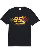 Dissneyss Pixasr Cars Lightning McQueens 95 Flame Graphic Comfort Colorss Adult Heavyweight T-Shirt XXXXL brown