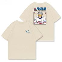 POGACAR T-shirt, Illustration of A Tour De France Bike, American Retro Casual, Heavyweight Short-sleeved Shirt Summer XXL balta