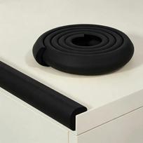 2M Safety Furniture Edge Guard Strip Soft Corner Protector Self-Adhesive Non-Toxic for Baby Proofing Dining Table Desk Cabinet D black