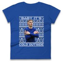 Cole Palmer Baby It's Cold Out Side Christmas Football Womens T Shirt Mens Tops Tees Unisex Chelsea FC Top 3XL gray