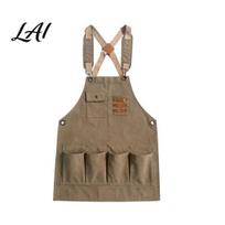 Carpenter Apron with Pockets Work & Tool Strap Heavy Duty for Breathable Crafting Woodworking Gardening Mechanical Repair Waterproof Utility gray