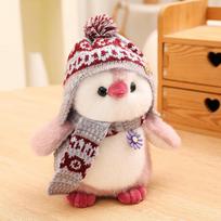 Cute cute scarf penguin doll plush toy little penguin doll girl bag children soothing doll 12cm pendant (0.05kg) white