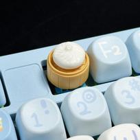 Universal Dumpling Bun Keycaps Food Little Key Cute Dumpling Keyboard Cap DIY Decoration Mechanical Keyboard Keycap Cherry MX gray