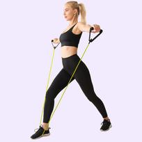 1 Pcs Resistance Bands with Handles, Exercise Fitness Workout Band geltona