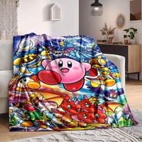 1 vnt. Kirby Fantasy minkštas, odai draugiškas flanelės pledas su skaitmenine spauda, įvairių dydžių, tinkamas šeimai, draugams, gimtadieniui 80x120cm blue