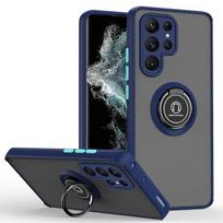 For For Samsung S24 Ultra 5G Magnet Holder Ring Shockproof Coque For SamsungS24 S 24 Plus S24Ultra Hard PC Shockproof Matte Armor Case For Samsung S22Ultra black