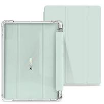 For Xiaomi Pad 7 Pro 11.2 Inch Trifold with Pencil Holder Magnetic Tablet Cases for Xiaomi Pad 7 Transparent Leather Cover Xiaomi 7 Pro 11.2 in white
