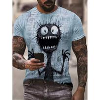 Juokingi Anime Monstrai 3D Spausdinti Marškinėliai Vyrams Moterims Madingi Streetwear Dydeli Trumparankoviai Marškinėliai Vaikams Marškinėliai Viršutiniai Drabužiai Vyriški Drabužiai M gray