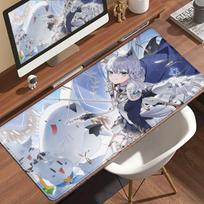 Shirakami Fubuki Mouse Pad Laptop Hololive Large Gaming Keyboard Rug PC Kawaii Anime Girl Mousepad XXL Gamer Pc Cabinet Desk Mat 30x60cm gray