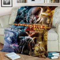 3D God of War Games Gamer Kratos HD antklodė, minkšta antklodė namams miegamojo lovai sofai iškylai Kelionių biuro užvalkalai vaikams 75x90cm gray