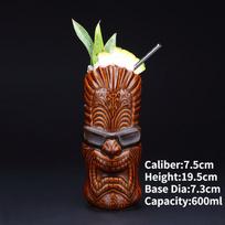 Havajų keraminis Tiki puodelis Kūrybingas kokteilių puodelis Velykų salos Tiki puodeliai Helovino dovana baro įrankiui 250-750ml