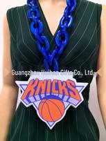 NBA komandos didelis pakabukas ant kaklo - Gerbėjų palaikymas EVA storas grandinėlė blue