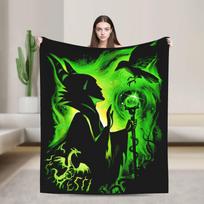 Villains Sleeping Beauty Maleficent Maleficos Blankets Fleece All Season Multi-function Soft Throw Blanket Outdoor Bed Rug Piece 30x40in green