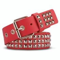 Retro kniedžių diržas Punk stiliaus naktinio klubo roko stiliaus diržas Madingas džinsų diržas Mados dekoracija raudona