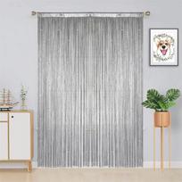 2 vnt. virvelinės užuolaidos, blizgančios kutinės užuolaidos langui 39 x 79 colių, durų skirstytuvas, juostelės kutas vestuvėms, svetainei, vonios kambariui, kavinei 100cmWx200cmL (Pack of 1) sidabras