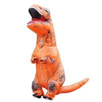 Aukštos kokybės vaikų pripučiamas T-rex dinozauro kostiumas su saugiais tvirtinimais orange