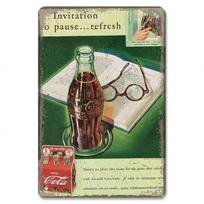 Vintažinis Retro Coca Cola Metalinis Skardinis Ženklų Rinkinys Klasikinė Cola Reklama Sienų Menas Dekoras Barui Pub Vyriškam Kambarėliui Virtuvei Rustic Geležinis Pa 20x30cm（7.8x11.8inch） beige