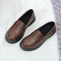 Minkštos odos, storapadžiai, aukštį didinantys mokasinai moterims, retro stiliaus batai 39 black