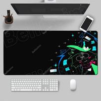 Deltarune pelės kilimėlis Klaviatūros guminis pelės kilimėlis didelis 1200X600 mm Papuoškite stalą Stalo kilimėlis PC žaidėjo biuro kilimas namų stalo kilimėlis 30cmx60cm(11.8x23.6inch) black