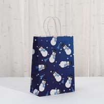Šventinės snaigės Kalėdiniai dovanų maišeliai Mėlyni Šventinės vakarėlio Popieriniai saldainiams Su animaciniu spaudiniu 042-621x15x8cm blue