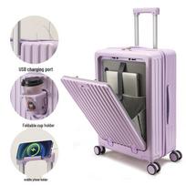 Xiao Yan Vintage Style Multifunctional Student Spinner Luggage 26 Inch violetinė