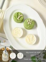 30g 50g Mung Bean Cake Mold Household Three-dimensional Pressed Embossed Snow Skin Mooncake Pastry Baking Abrasive Tool beige