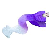 Profesionalus dirbtinio šilko pilvo šokių vėduoklės šydas, elegantiškas ilgas šokių vėduoklis šokių entuziastams, mokytojams, mokiniams, 150 cm 11 purple