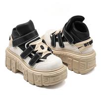 Gotikiniai Kulniukai Roko Batai Naujas Punk Stilius Moteriški Batai Suvarstomi Kulno Aukštis 6CM Platforminiai Batai Moteris Metalinis Dekoras Moteriški Sportbačiai 37 black