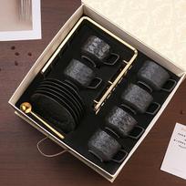 Shangqi Matte Rock Texture Ceramic Coffee Set black