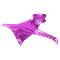 Womens Steampunk Armor Shrug Metallic Shiny Shoulder Design Fly Sleeve Adjustable Buckle Gothic Rave Shawl M violetinė