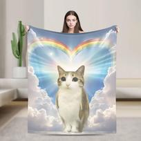 Internete garsus Miaulantis Katės Pelėdos Mėmė Antklodė Kelioninė Flanelinė Antklodė Namų Dekoras Šilta PASIDARYK pats Lovatiesė Gimtadienio Dovana 75x90cm gray
