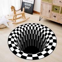 3D Vizija Trimate apvali namų grindų kilimėlis gaudyklė kilimas skalbiamas miegamojo dekoras minkštas kilimas neslystantys kilimai svetainei 60CM gray