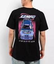 LZMFG 2025 Team Graphic Black T-Shirt Drift Car Tee 120 gray